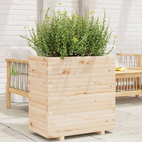 Fioriera Da Giardino 70x40x72 Cm İn Legno Massello Di Pino /