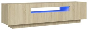 Mobile porta tv con luci led rovere sonoma 160x35x40 cm