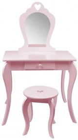 Toeletta per bambini rosa con sgabello