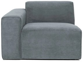 Divano componibile grigio (con penisola a sinistra) con rivestimento in velluto a coste Sting – Scandic