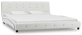 Letto con materasso memory foam bianco in similpelle 160x200 cm