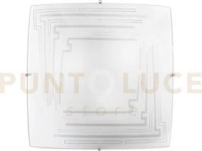 Plafoniera concept bianca 3 luci attacco e27 40x10,5x40cm in vetro ...