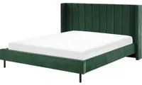 Letto matrimoniale 180 x 200 cm Rete a doghe in velluto verde scuro