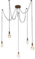 Lampada Sospensione Vintage 4 W Ragno Fili Regolabili Rame Cord GD Trio