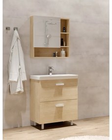 Pensile bagno Easy in legno SENSEA, 1 anta apertura da sinistra P 16 x L 70 x H 70 cm