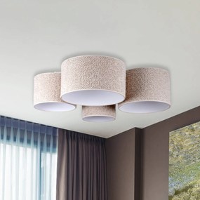 Euluna Plafoniera Boucle con quattro paralumi, ecru