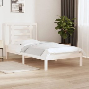 Giroletto Senza Materasso Bianco 90x200 Cm Legno Massello Pino /