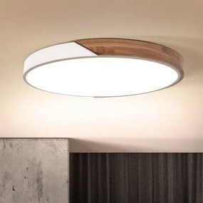 Brilagi - Plafoniera LED dimmerabile PILANA LED/60W/230V rovere/bianco Ø 60 cm + telecomando