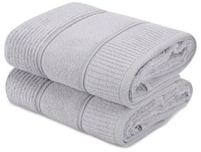 Set di 2 asciugamani in cotone grigio , 50 x 90 cm Daniela - Foutastic