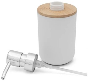 Set completo accessori bagno da appoggio in abs bianco e bamboo Surf