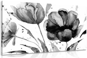 Stampa su tela – Tulipani stupendi in bianco e nero in versione interessante