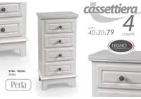 Mobile cassettiera stretta como bianco 4 cassetti cm 40 x 30 x 79 h