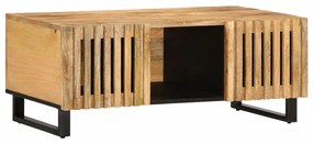 Tavolino Da Salotto 100x55x40 Cm Legno Massello Di Mango Grezzo /