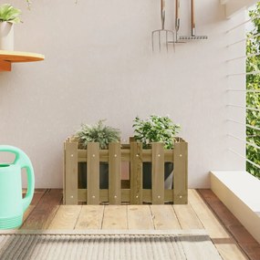 Fioriera Giardino A Recinzione 60x30x30 Cm İn Pino Impregnato /