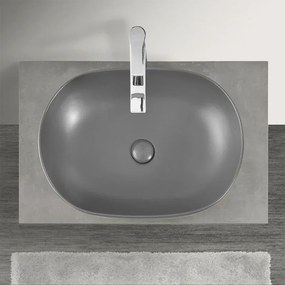 Mensola porta lavabo grigio cemento per lavabi da appoggio da 80 cm serie Master