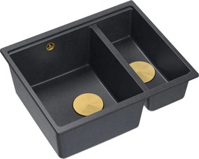 Lavello in granito Logan 150 Black Metallic