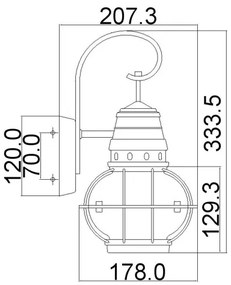 Kichler KL-BRIDGEPOINT-S - Lampada da esterno BRIDGEPOINT 1xE27/60W/230V IP44