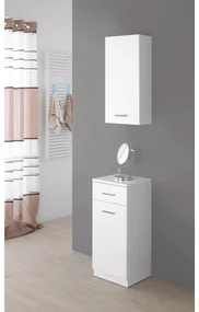 Base Multiuso a Terra 85 Cm Un'Anta Un Cassetto Feridras "Stella" Bianco Lucido