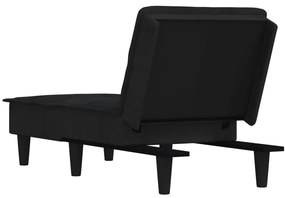 Chaise longue in velluto nero