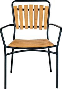 Sedie da esterno in set di colore naturale in legno massiccio/in metallo 2 pz Cleveland – House Nordic