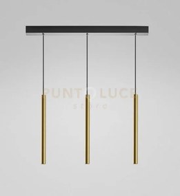 Thalassia s/3p - sospensione lineare in alluminio colore oro a led ...