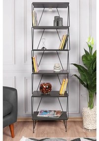 Libreria BALABAN 165x48 cm antracite/nero