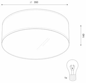 Plafoniera SIRJA 1xE27/60W/230V diametro 35 cm panna