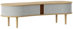 Tavolo TV in rovere decorato in colore grigio-naturale 140x40 cm Audacious - UMAGE