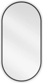 Mexen Loft specchio da bagno ovale 80 x 40 cm, cornice nera - 9851-080-040-000-70