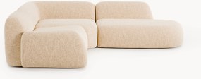 Divano angolare componibile 4 posti in bouclé con chaise longue Wolke