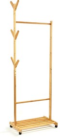 blumfeldt Guardaroba con ripiano, appendiabiti, 57,5 x 173 cm, design  asimmetrico, bambù