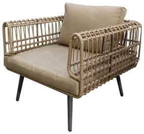 Divano da Giardino Ariki 83 x 84 x 67 cm rattan sintetico Acciaio