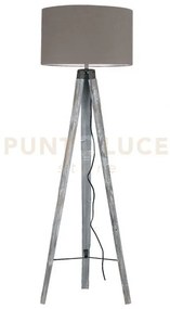 Piantana gallery in legno e tessuto 1 luce attacco e27 51x156cm