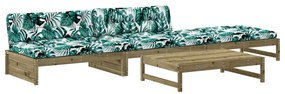 Set divani da giardino 4pz con cuscini legno impregnato di pino