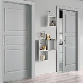 Porta battente New York grigio L 80 x H 210 cm destra