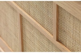 Cassettiera bassa effetto rovere con ante scorrevoli in colore naturale 180x80 cm Barrali - Unique Furniture