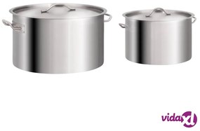 vidaXL Set di Pentole 2 pz 58/32 L in Acciaio Inossidabile