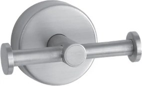 Kamalu - Appendiabiti bagno con doppio gancio laterale in acciaio inox satinato | Monde-S