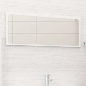 Specchio da Bagno Bianco Lucido 90x1,5x37 cm Legno Multistrato