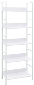 Scaffale Libri 5 Ripiani Bianco 60x27,6x158,5 Legno Multistrato /