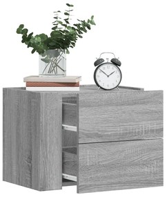 Comodini A Muro 2 Pz Grigio Sonoma 45x30x35 Cm /