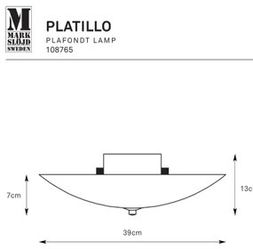 Markslöjd 108765 - Plafoniera PLATILLO 2xE27/40W/230V diametro 39 cm