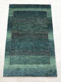 Loribaft Tappeto 140x90 Verde (Iran) Annodato A Mano