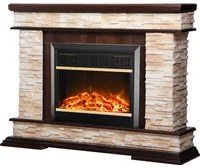 Camino Elettrico da Pavimento 88x118x30,5 cm Effetto Fiamma 1500W Stone & Mars