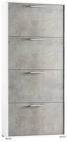 Scarpiera Puzzle 4 ante doppia profondità L 67 x H 147 x P 28 cm 24 paia, grigio