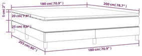 Giroletto a Molle con Materasso Marrone Scuro 180x200cm Tessuto