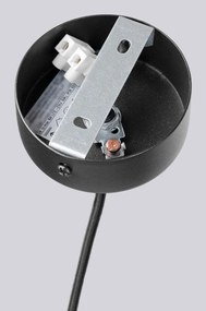 Lampadario nero con paralume in vetro Orbital – Sollux