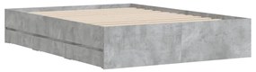 Giroletto cassetti grigio cemento 135x190 cm legno multistrato