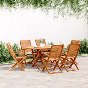 Sedie giardino pieghevoli 6 pz 57x66x95cm legno massello acacia