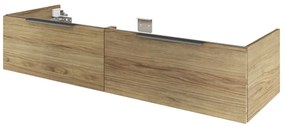 Mobile da bagno sospeso sotto lavabo L 150 x H 33 x P 48 cm miele, 2 cassetti Neo, Maniglie acquistabili separatamente